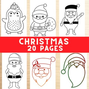 Christmas coloring pages, Santa Claus, coloring book, Christmas colorful images