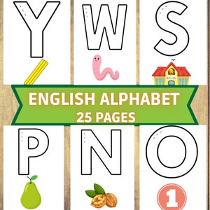 Páginas para colorear, colorear alfabeto inglés, colorear páginas preescolares, colorear letras, páginas preescolares aprender a colorear, actividad divertida
