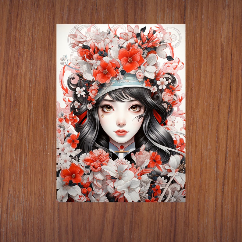 Coloring Pages, Very Beautiful and Detailed Images of Japanese Women to