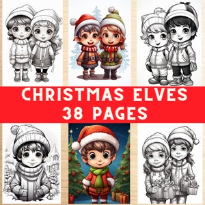 Elf coloring book ,printable Christmas coloring pages, Christmas coloring activities