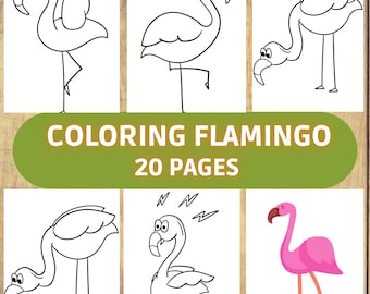 Dibujos para colorear animales, Dibujos para colorear flamencos, Libro imprimible, Libro para colorear animales, Actividad divertida,