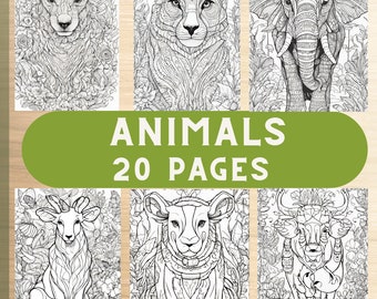 Mandala Coloring Pages, Relaxing Art for All Ages, Animal Coloring Pages, Mandala Animals, Coloring Pages Set