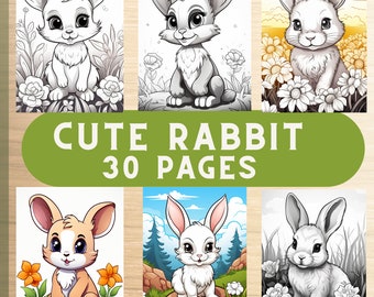 Dibujos para colorear conejitos, Colorear conejitos imprimibles, Dibujos para colorear con conejitos, Kit para colorear conejitos, Dibujos de conejitos para niños