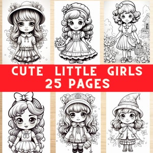 Coloring Cute Little Girls, girls, coloring, cute, coloring, pages, book,