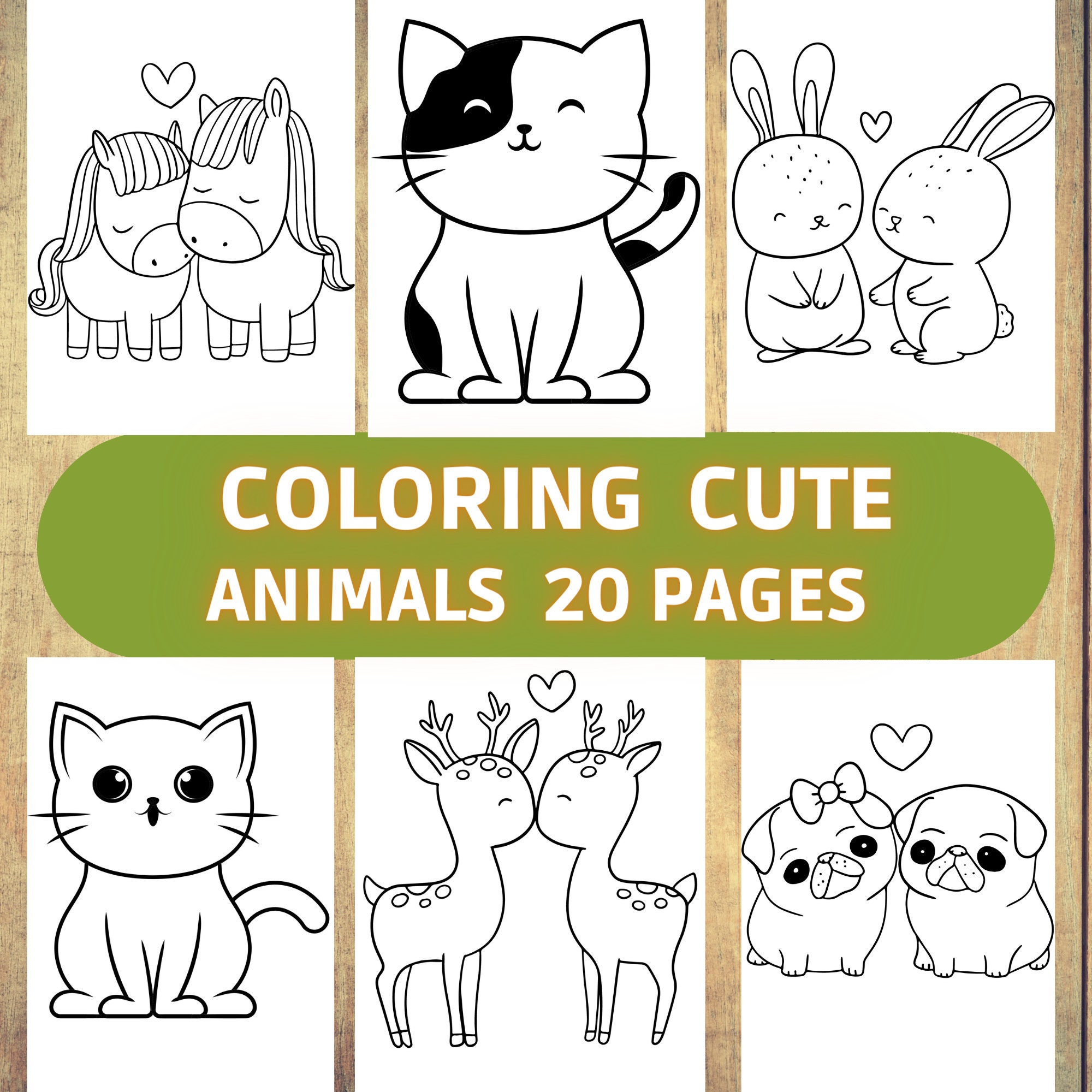 Coloring Animals Pages, Animals in Love, Coloring Pages, Childrens ...