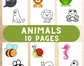 Páginas para colorear de animales, aprender a colorear, libro para colorear de animales, colorear lindos, animales lindos, colorear animales, dibujo simple
