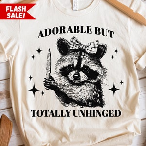 Maglietta procione sgangherato, maglietta panda spazzatura, maglietta divertente meme procione, maglietta grafica procione selvatico, retrò Y2k, regalo procione per amanti procione