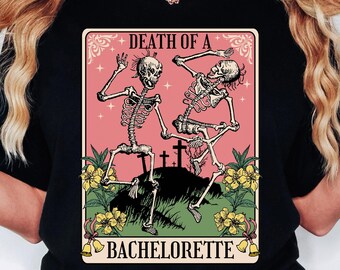 Bachelorette Tarot Card Shirt, Goth Bachelorette Party Matching Tees, Halloween Bachelorette Skeleton Bride Funny Bachelorette Gift For Her