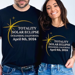 Personalized Solar Eclipse Shirt, 2024 Solar Eclipse Shirt, Custom Solar Eclipse Shirt, Total Solar Eclipse April 8th Tshirt, Eclipse Tshirt