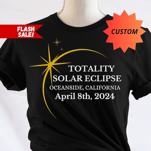 Personalized Solar Eclipse Shirt, 2024 Solar Eclipse Shirt, Custom Solar Eclipse Shirt, Total Solar Eclipse April 8th Tshirt, Eclipse Tshirt