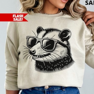 Summer Opossum Shirt, Sunglasses Opossum Graphic Tee, Retro Opossum Shirt, Funny Possum Gift For Her, Opossum Lover Gift For Animal Lover