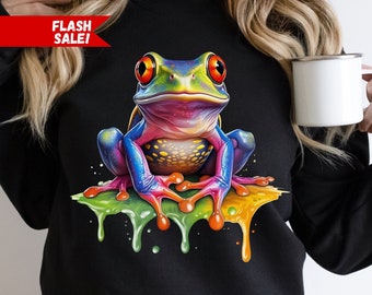 Tree Frog Sweatshirt, Cool Frog Shirt, Kids Frog Shirt, Funny Frog Shirt, Cottagecore Frog Shirt, Frog Graphic Tee, Gift For Frog Lover