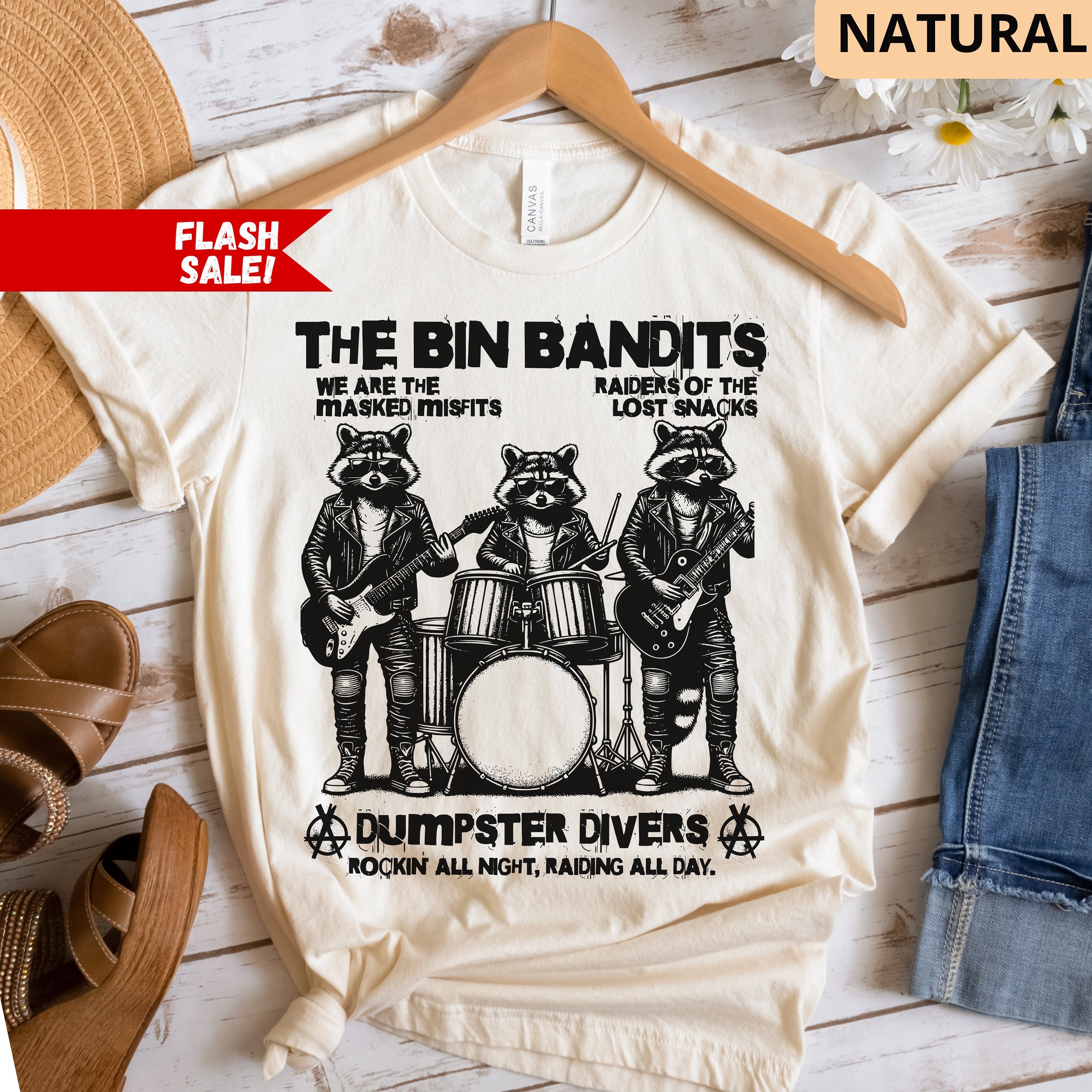 Raccoon Punk Shirt, Punk Rock Tee, Vintage Raccoon Lover, Goth Band Tee, Gothic Alt Shirt, Retro Raccoon Shirt, Funny Punk Rock Gift For Her