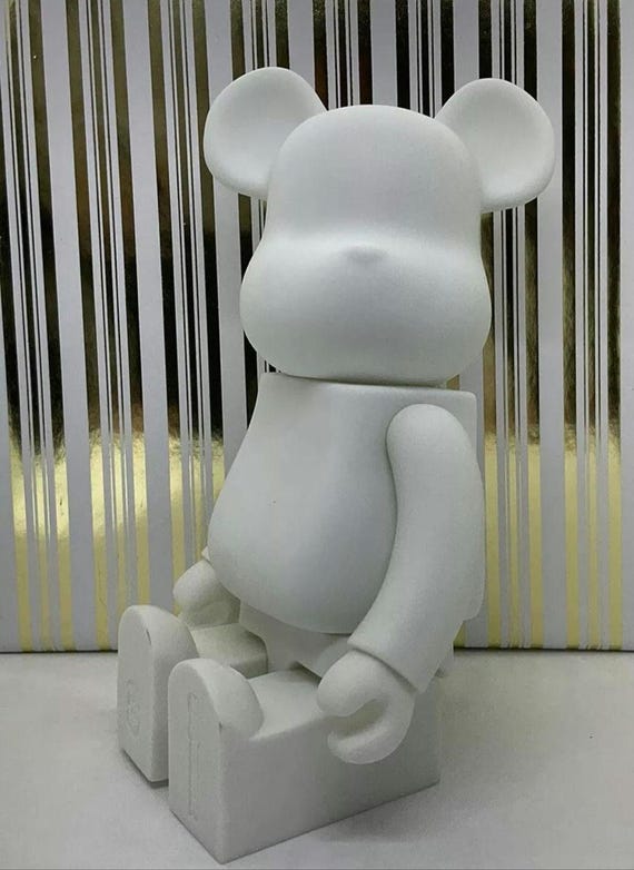 Bearbrick 400% Building Block Bear Violence Bear White Model