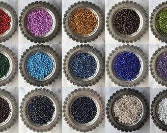 45 gr, Glass seed beads, Japanese and Czech, sizes 6/0-8/0, Round Beads, Loose Beads, Jewelry Beads, Craft Beads, Jewelry Making Supply