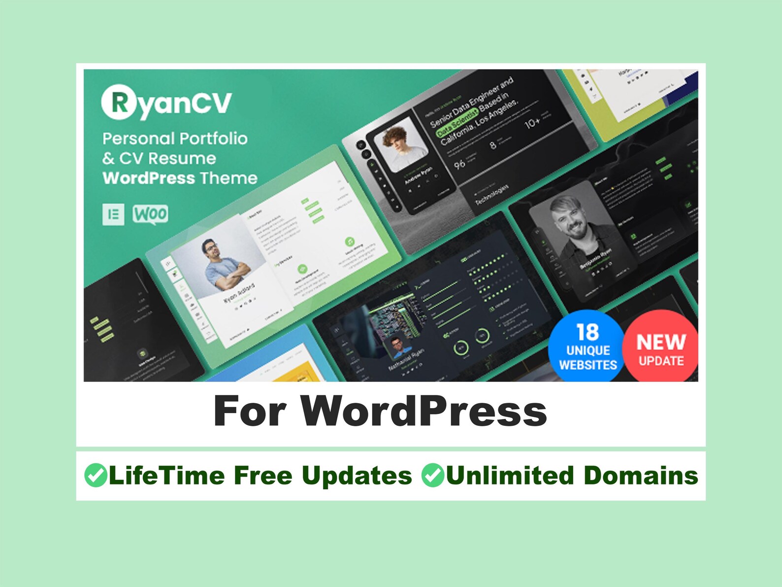Ryancv Wordpress Portfolio Resume Theme Lifetime Updates - Etsy