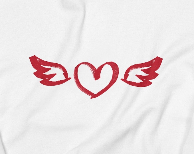 Love Heat Sweatshirt, Womens Winged Heart Sweatshirt
