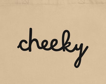 Organic Cotton Tote Bag, Cheeky Fun Print Cotton Tote Bag
