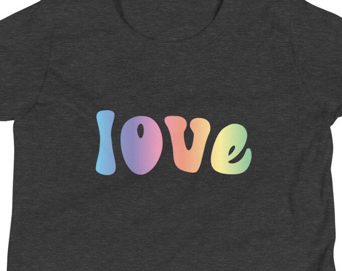 Youth Graphic Tshirt, Love Gradient Font Tee