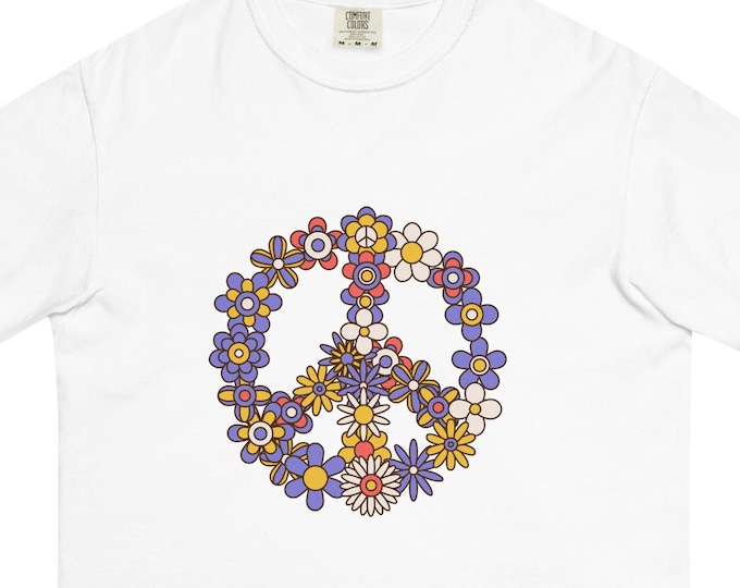 Peace Sign Floral Wreath TShirt