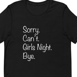 Wieczór panieński, koszulka z napisem „Dziewczyny na mieście”, „Przepraszam, nie mogę” T-shirt z napisem „Dziewczyny na mieście”, prezent na wieczór panieński, akcesoria na wieczór panieński