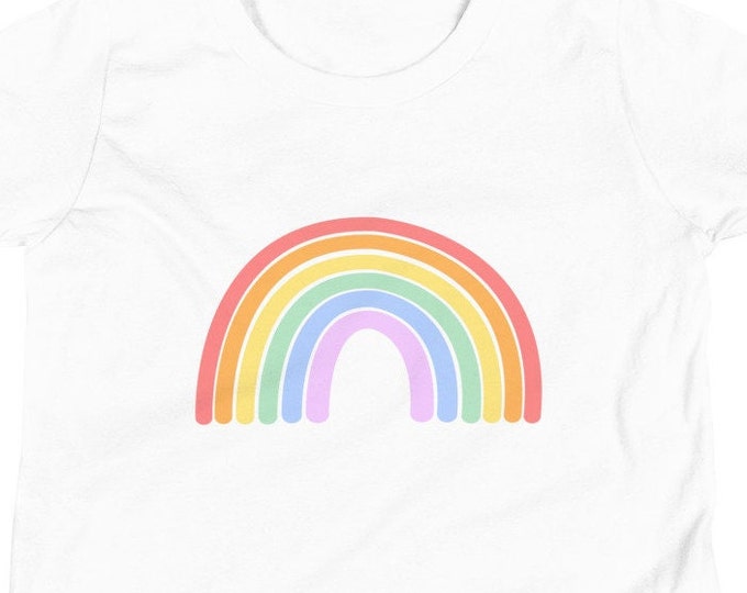 Rainbow Youth TShirt Girls Gift, Rainbow Kids Shirt, Gift for Boy, Rainbow, Hand Drawn Rainbow T Shirt, Gift Box for Child