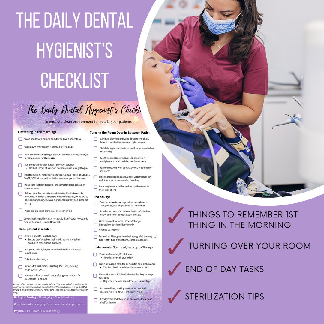 The Daily Dental Hygienist's Checklist Etsy