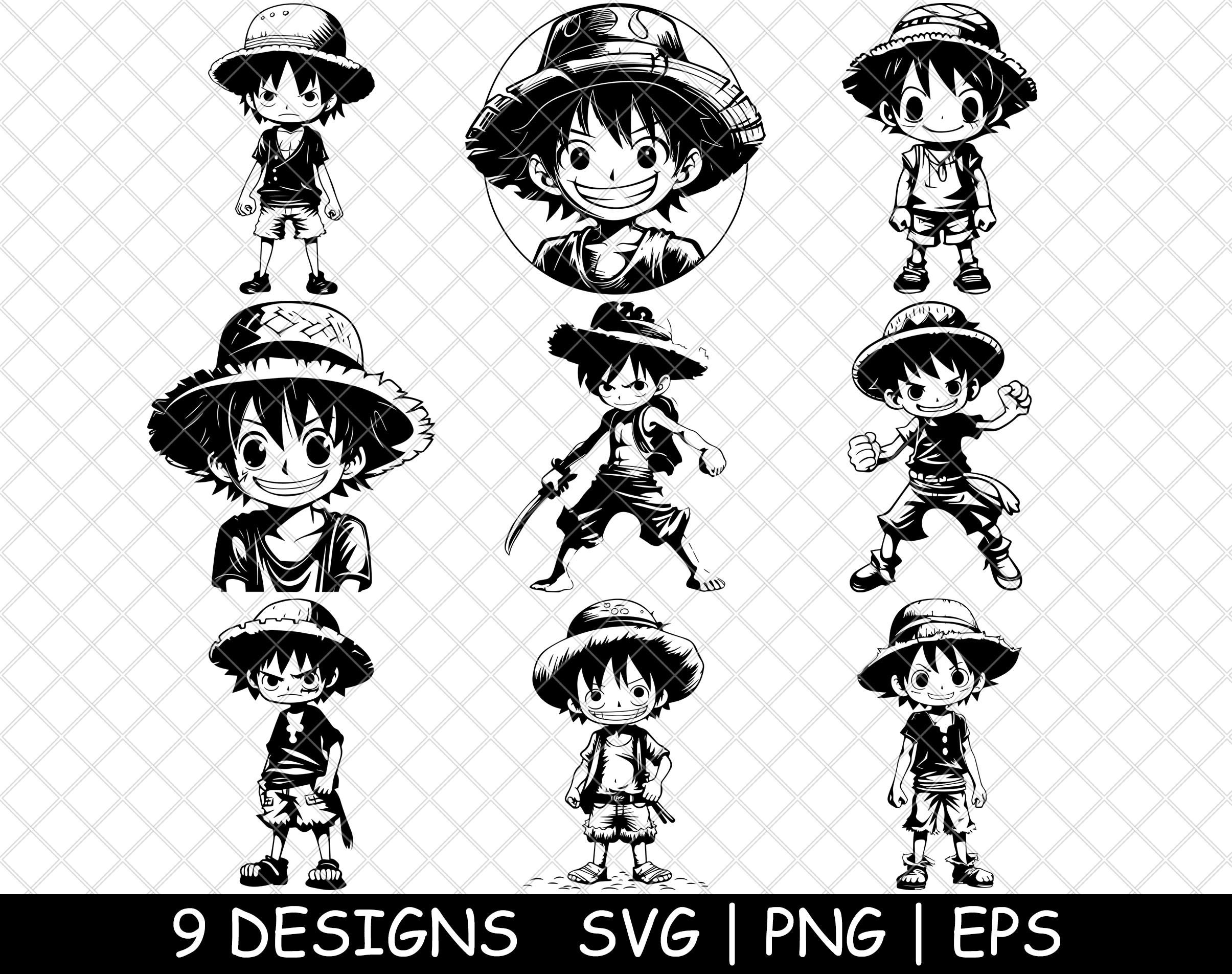 One piece Luffy desenho cute chibi anime japonês ilustração