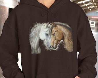 Sudadera con capucha retro de amigos con cabeza de caballo: estilo vintage de los 90