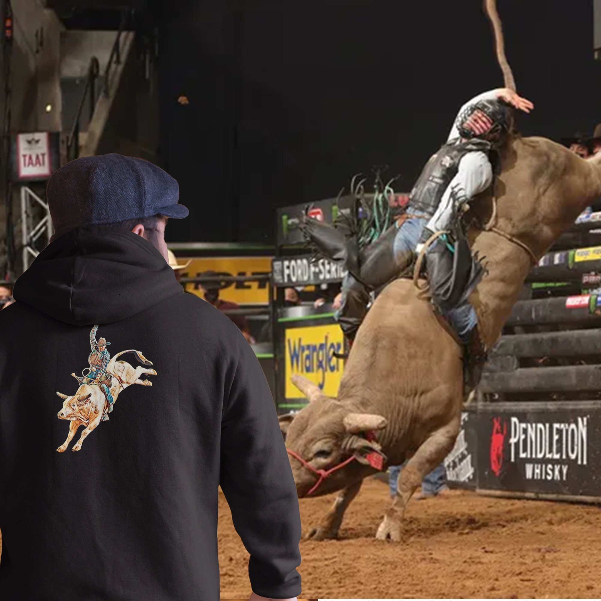 Bull Riders Hoodie Etsy