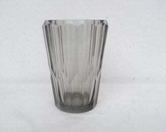 Simon Gate Orrefors Schweden Glas-Vase 1505/3 mit Facetten-Schliff 30er Jahre Art Deco