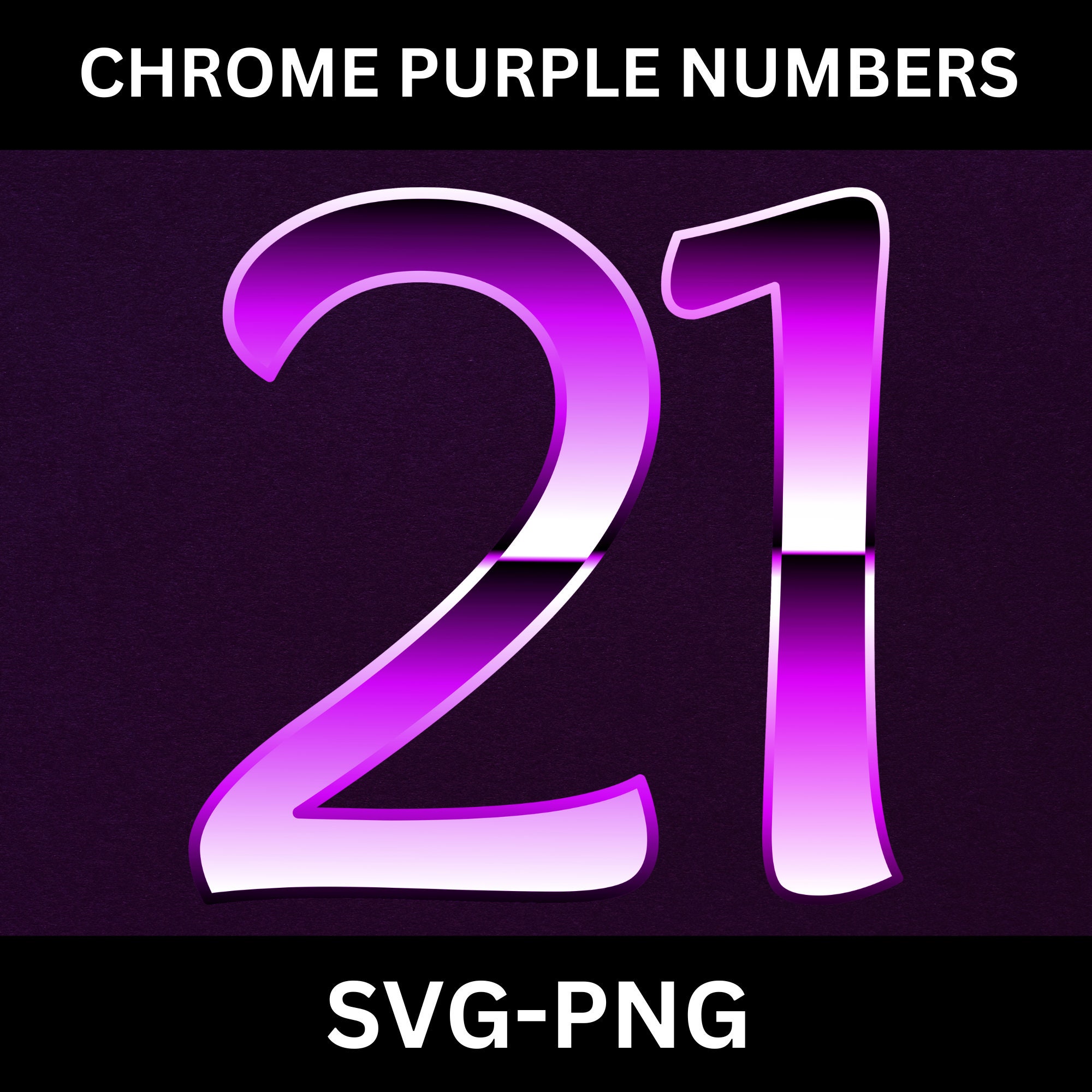 Numbers Clipart Chrome Purple Numbers SVG Numbers PNG Digital Numbers 0