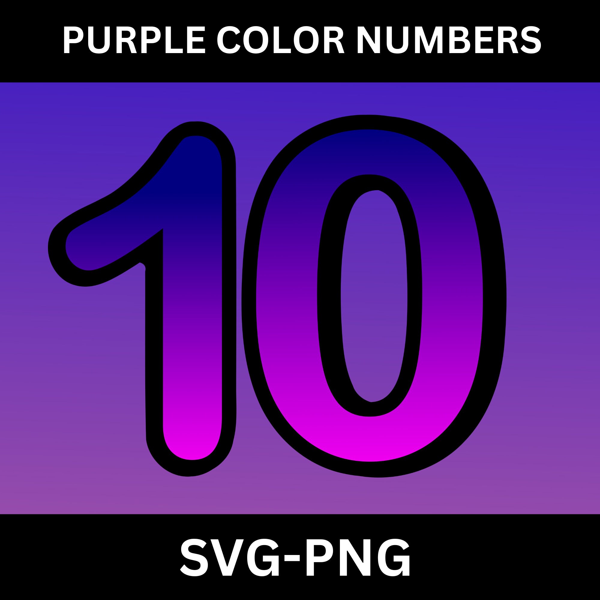 Purple Number Clipart, Number SVG, Number PNG, Digital Number Clipart