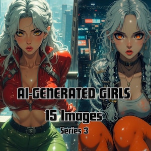 15 ai generated girl portraits aesthetic digital artwork printable download fantasy character collection PNG #3