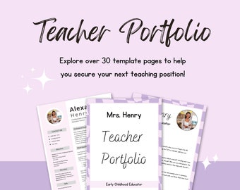 Retro Teacher Portfolio, Teacher Portfolio, Teacher Portfolio Template, Educational Portfolio, Classroom Organization