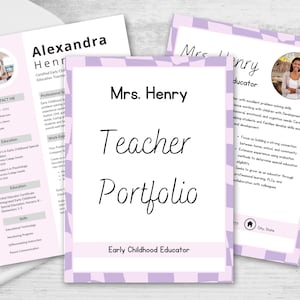 Plantilla de portafolios para docentes de inspiración vintage: herramienta para organizar el aula y crear currículums educativos