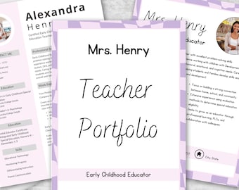 Vintage-Inspired Teacher Portfolio Template: Educational Resume & Classroom Organization Tool
