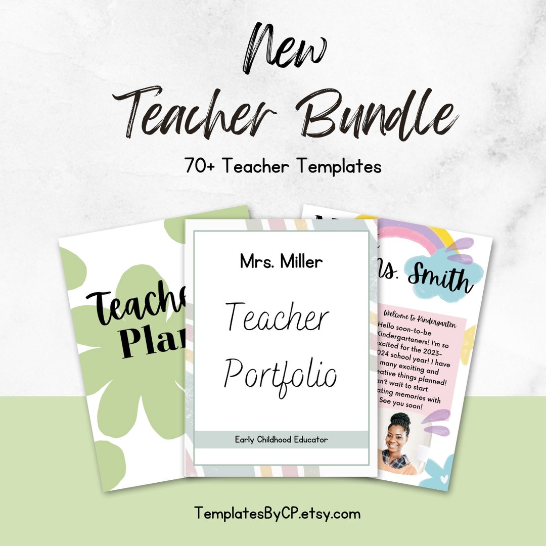 New Teacher Bundle, Teacher Portfolio Template, Teacher Resume Template ...