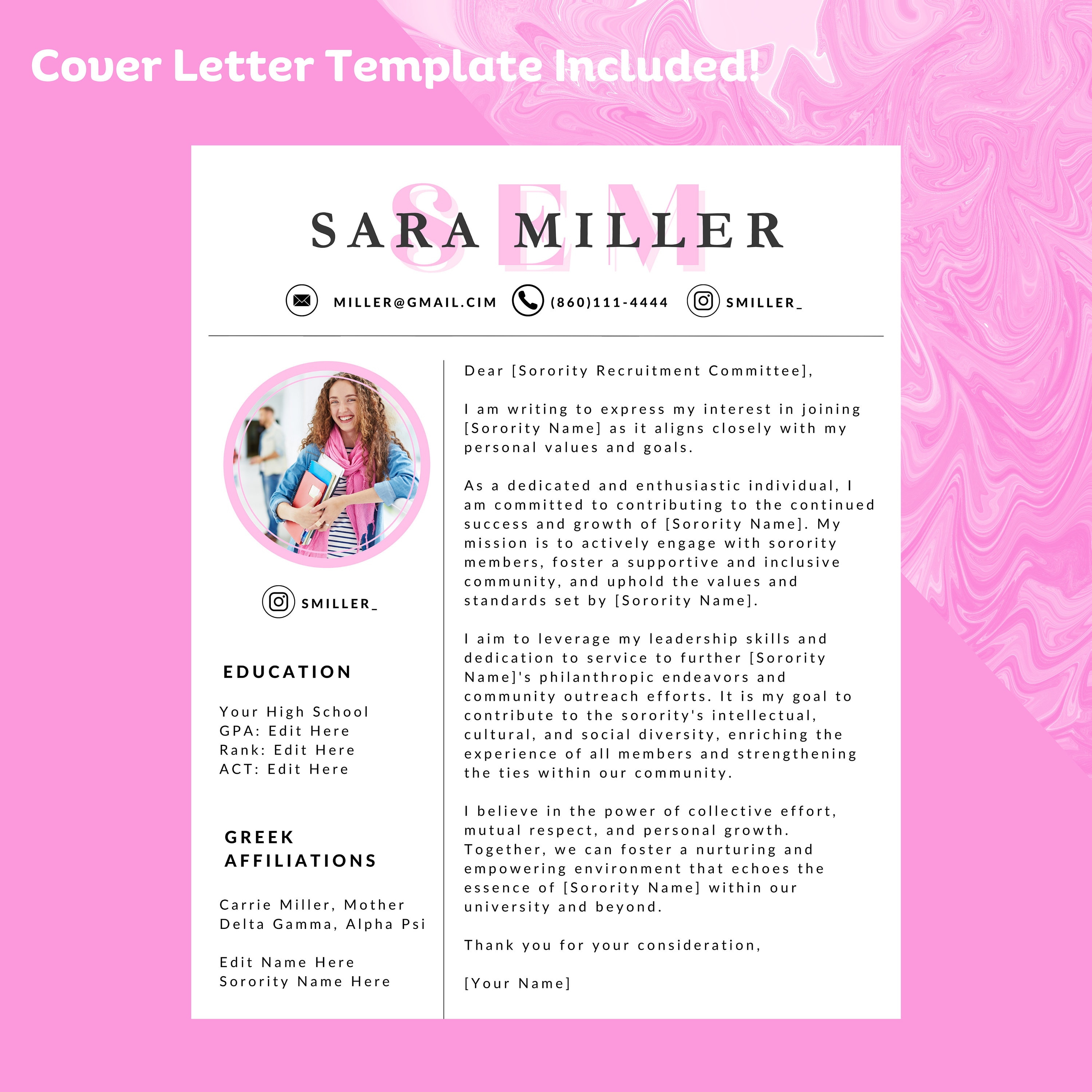 Sorority Resume Template Sorority Resume Template With Photo Sorority Sorority Resume Template Sorority Resume Template With Photo Sorority