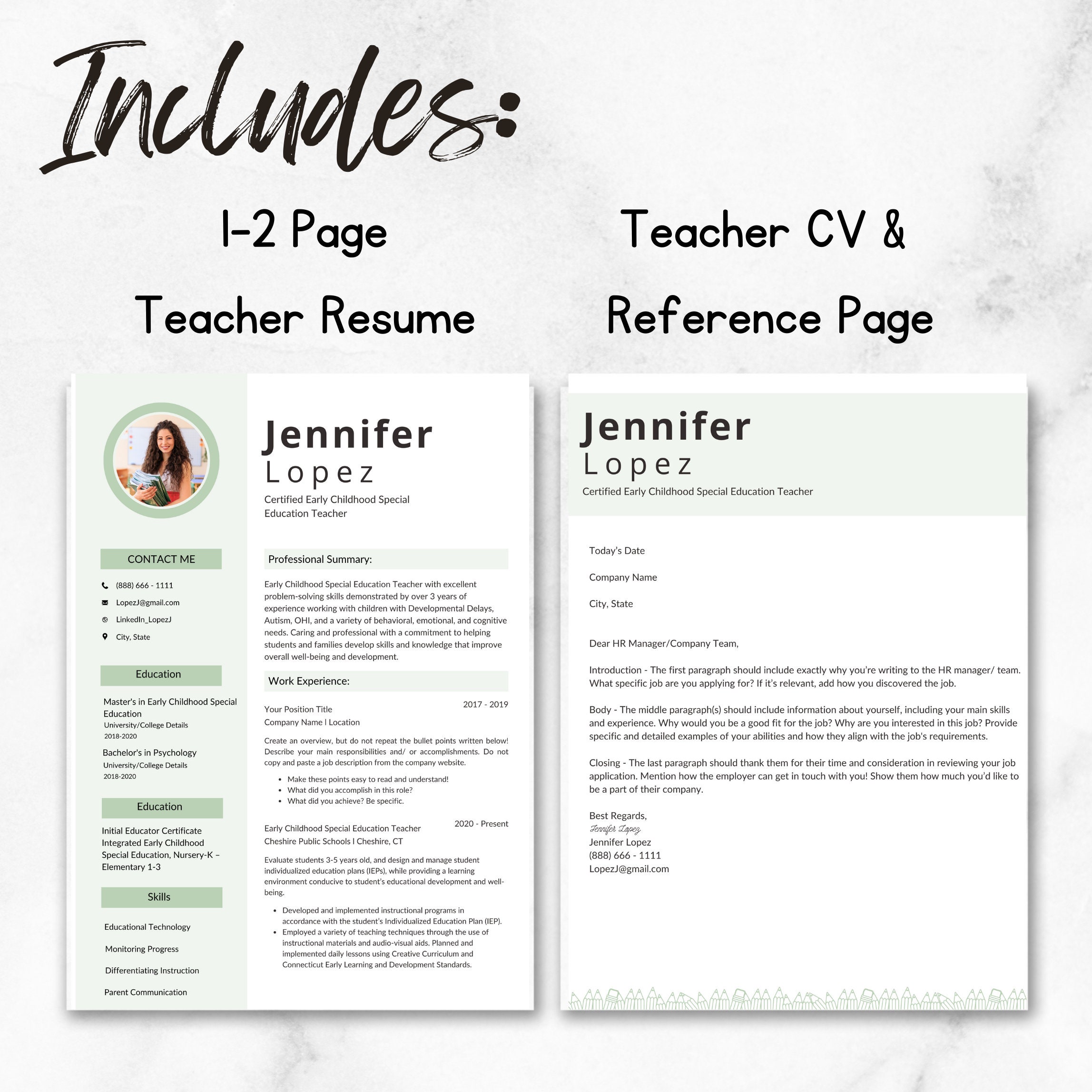 New Teacher Bundle Teacher Portfolio Template Teacher Resume Template