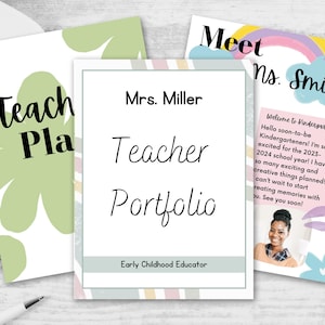 Paquete de portafolios para docentes profesionales: currículum, plantilla de CV y carta de presentación para entrevistas