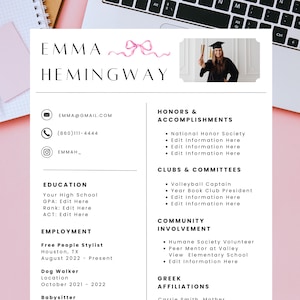 Plantilla de currículum personalizable para reclutamiento de hermandades con foto, carta de presentación y descarga