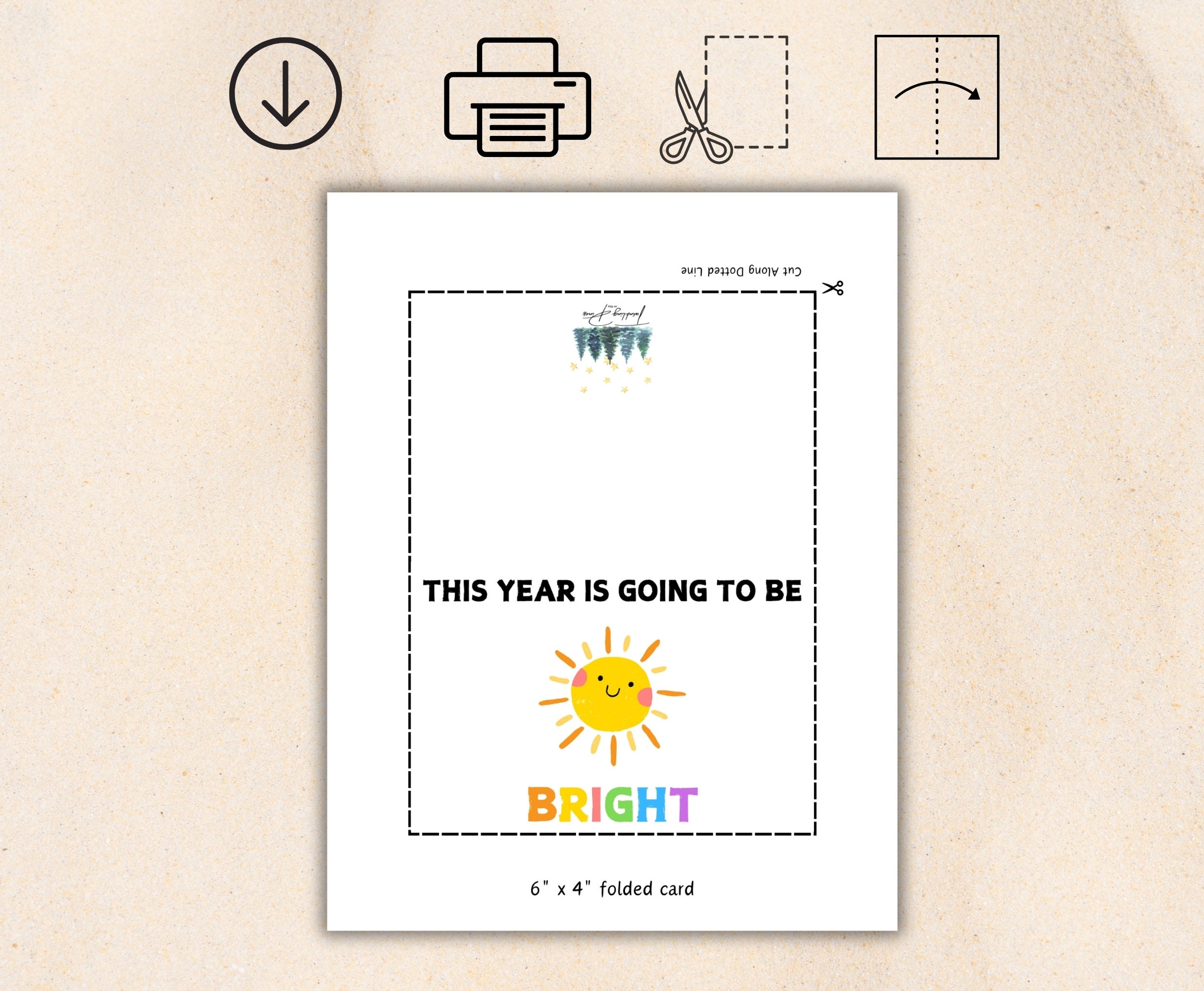 Bright School Year Printable Greeting Card, First Day of School Card ...