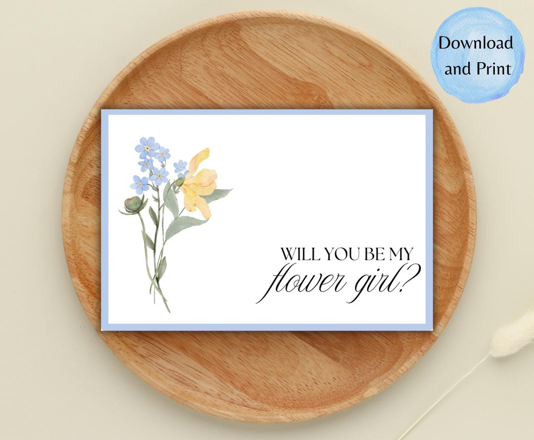 Will You Be My Flower Girl Printable Bridesmaid Proposal Card, Best ...
