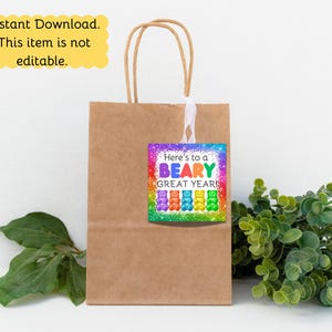 Gummy Bear Back to School Treat Tag, Student Gift, Here&#39;s to a Beary Great Year, Printable, 1st Day of School Teacher Gift, Instant Download