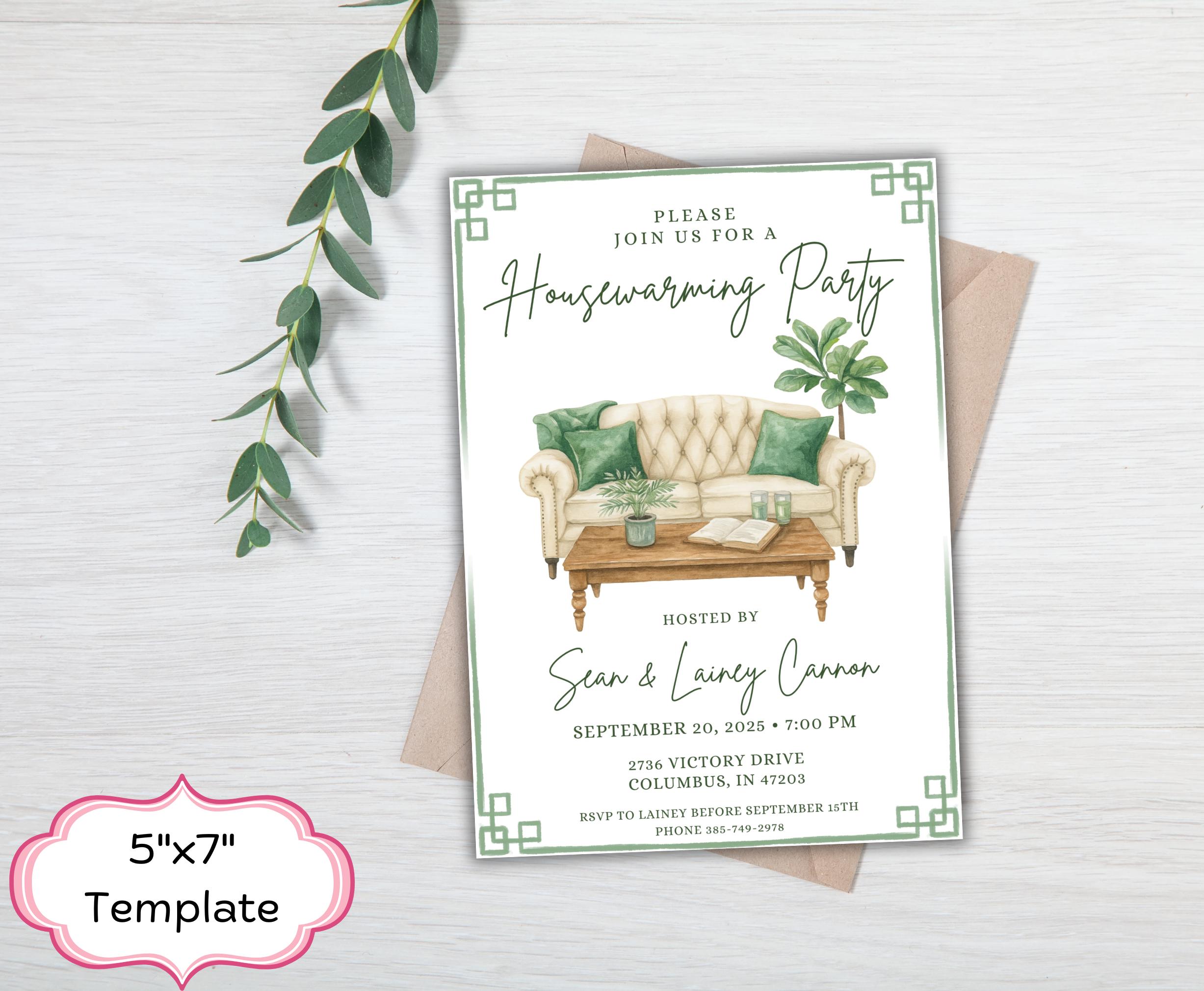 Printable Housewarming Invitation Template, Editable House Warming ...