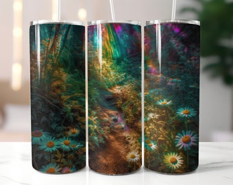 Enchanted Forest Path 4 Tumbler, LGBTQ Support, High Grade Stainless Steel, LGBTQ Support, Self-Expression, Protective Layer, Metal Straw