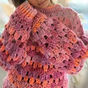 Superfan Chunky Jumper Pdf DIGITAL INSTANT DOWNLOAD Crochet Pattern, Women&#39;s Modern Sweater Pattern, Cute and Cozy Crochet Clothes