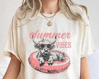 Comfort Colors Highland Cow Summer Vibes Shirt