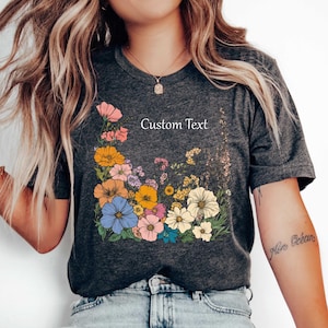 Custom Wildflower Graphic Tee - Personalized Floral Shirt
